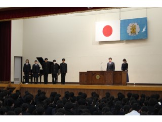 ３学期表彰式・修了式・合格体験講話