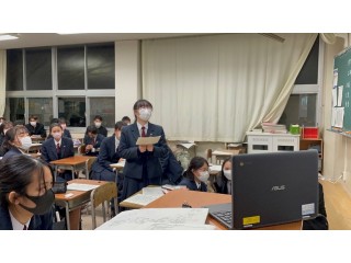 福島県立白河高校と英語科２年がオンライン交流会をしました